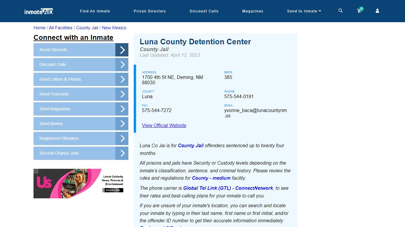 Luna County Detention Center - Inmate Locator